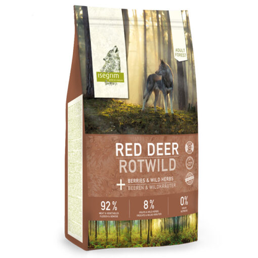 Isegrim Forest, Adult, Red Deer 3 kg. til voksen hund, 92/8/0 høj mængde kød, uden korn, med grønsager
