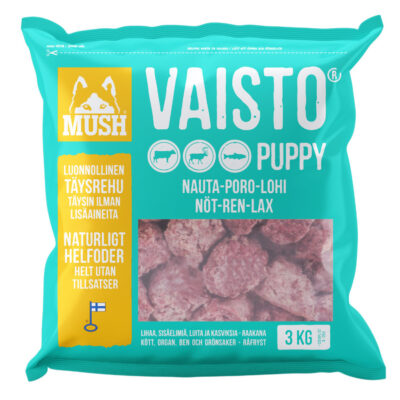 MUSH Vaisto Puppy Isblå komplet foder til hundehvalpe fra Arthurs Barf
