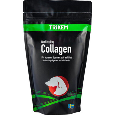 Trikem Working Dog Collagen indeholder byggesten til hundens sener, ledbånd, led og muskler. Fås hos Arthurs Barf